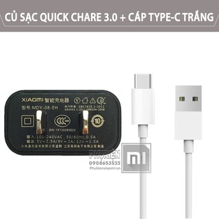 Củ MDY-08-EH sạc nhanh Quick Charge 3.0 Xiaomi + Cáp Type-C trắng 1M