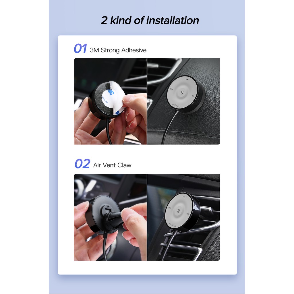 Ugreen Bộ Thu Tín Hiệu Bluetooth 5.0 aptX LL Không Dây Jack 3.5mm Cho Loa Xe Hơi