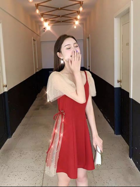 Đầm trắng xòe dự tiệc nữ công chúa phối ren cực phẩm | BigBuy360 - bigbuy360.vn