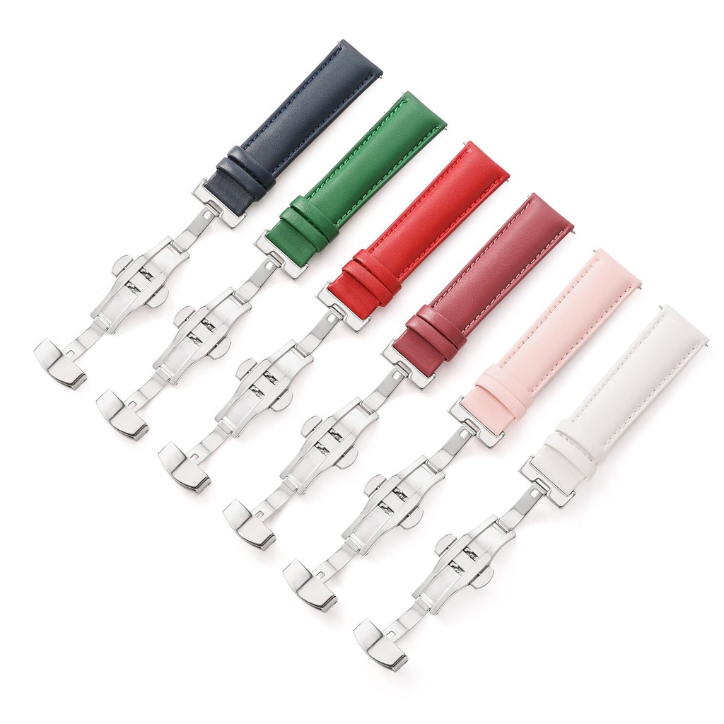 Dây da khóa kim loại cho đồng hồ đeo tay 12mm 14mm 16mm 18mm 20mm 22mm 24mm