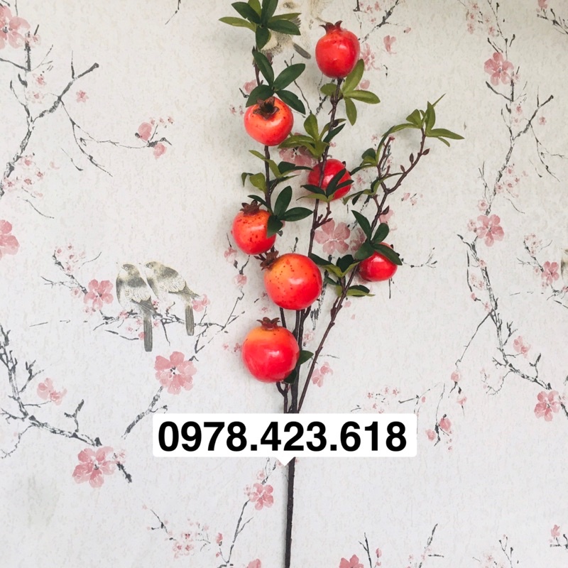 Cành lựu giả cao cấp trang trí Tết mang tài lộc và may mắn cho năm mới