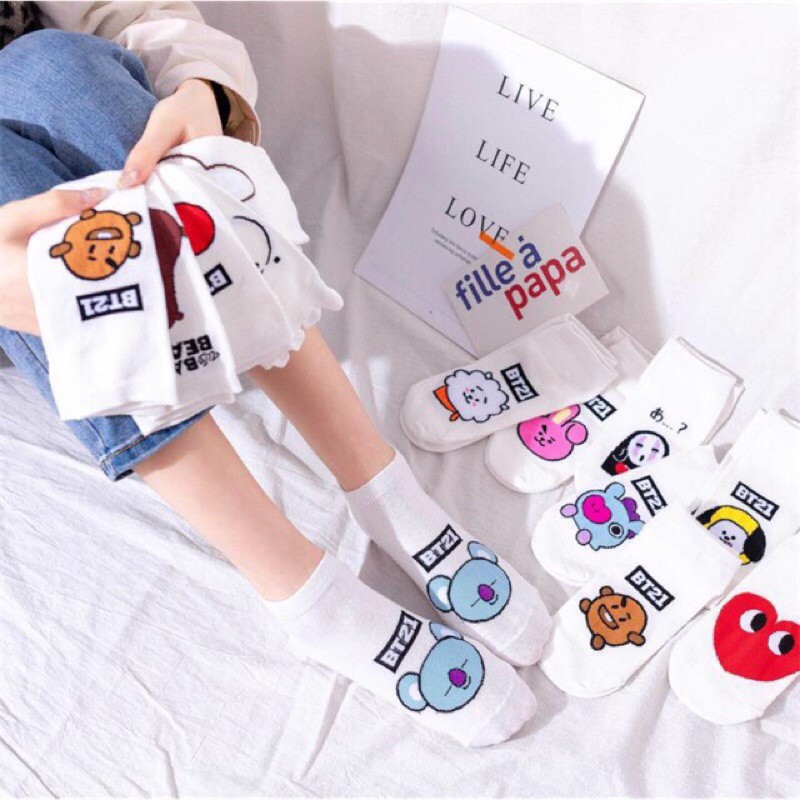 [Siêu rẻ] Tất ngắn cổ phong cách Hàn Quốc trái tim