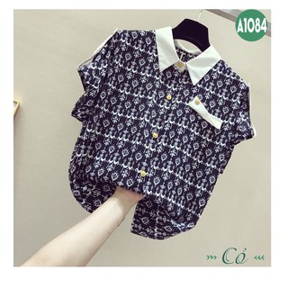 Áo sơ mi họa tiết tay pas - a1084