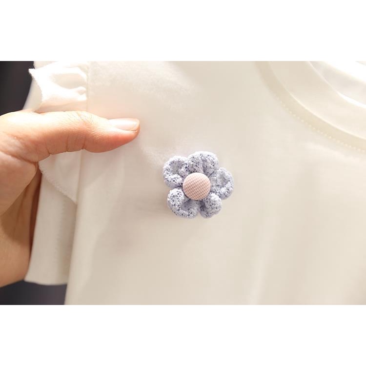 Áo Thun Tay Ngắn Hoạ Tiết Hoa Dễ Thương Cho Bé Gái