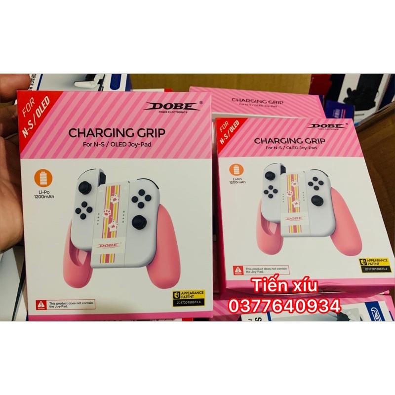 Bộ charging grip Nintendo Switch oled /v1/v2 sạc tay Joycon Charging Grip mầu hồng