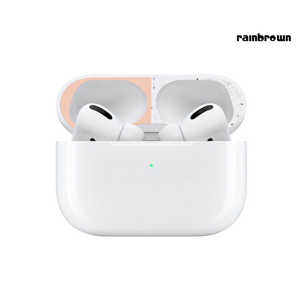 Set 2 Miếng Dán Kim Loại Chống Bụi Cho Tai Nghe Apples Air-Pod Pro