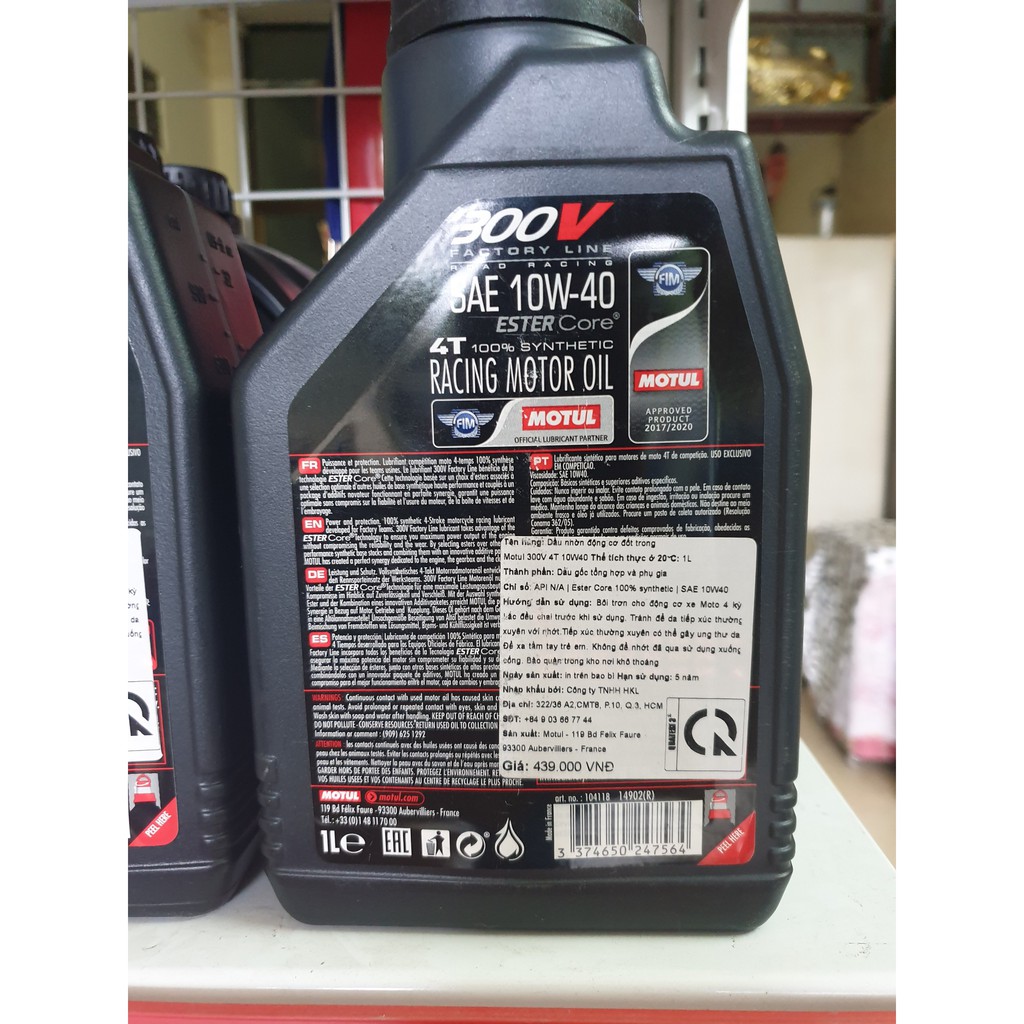 Nhớt Motul 300v Factory Line tem 3 lớp