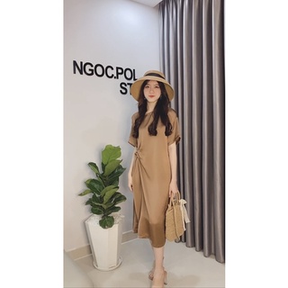 Váy suông dáng dài lụa satin