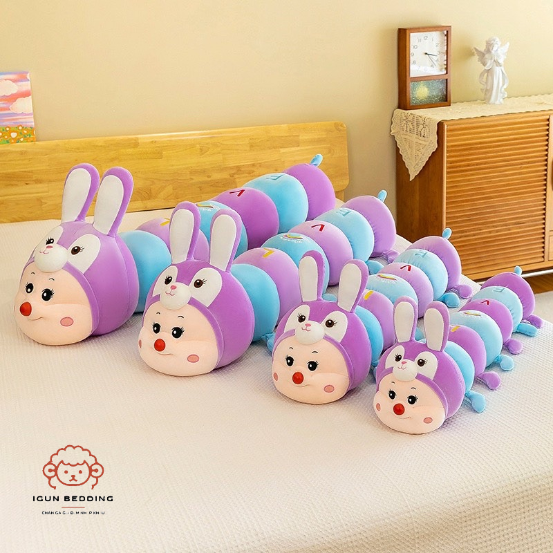 Thú nhồi bông hình sâu thỏ IGUN BEDDING sâu thỏ ngộ nghĩnh đáng yêu