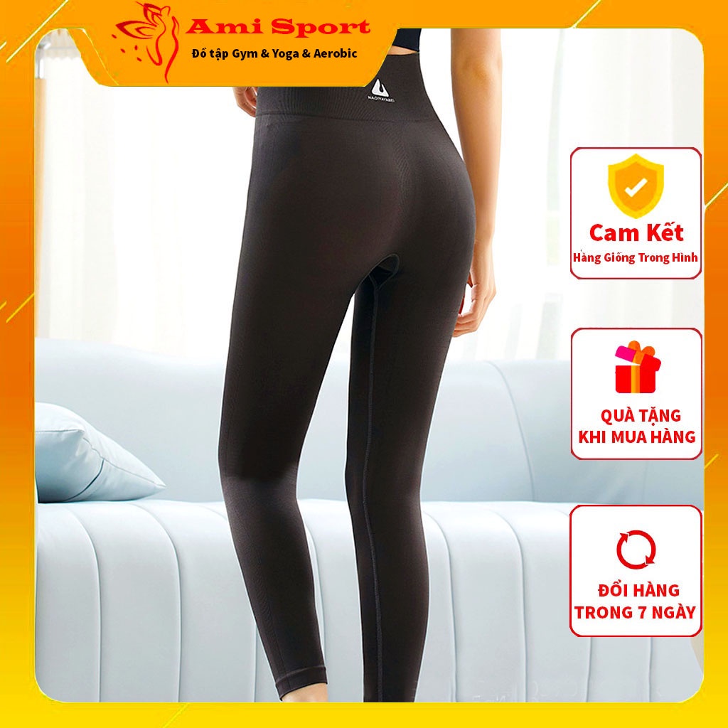 Quần tập gym nữ dài nâng mông cạp cao, vải co giãn thoải mái B06