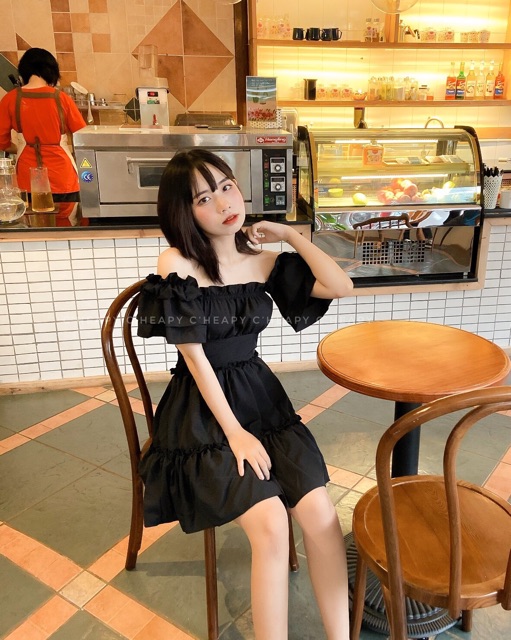 Đầm dự tiệc trễ vai Damin | BigBuy360 - bigbuy360.vn