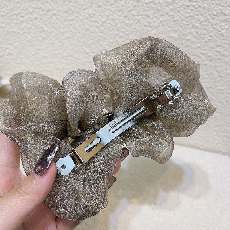 Kẹp Tóc Hình Nơ Lớn Bằng Vải Organza Phong Cách Pháp Thanh Lịch Dành Cho Nữ