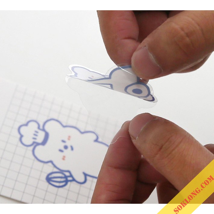 Bộ Sticker hình Thỏ Béo - Gấu dễ thương trang trí sổ, laptop, điện thoại, nhán dãn trang trí Tuệ Minh