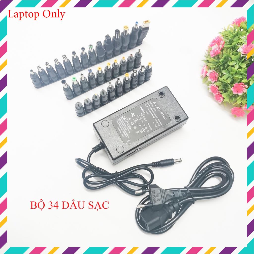 Sạc laptop đa năng 34 đầu sạc, 8 đầu sạc khác nhau cho tất cả các loại laptop 12v-24v loại tốt