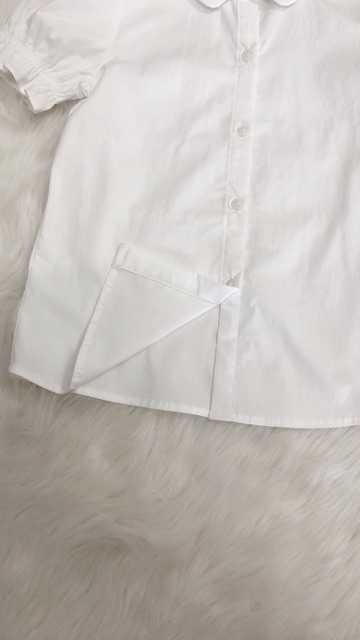 Áo sơ mi trắng cho bé gái 💖 Freeship 50k 💖 áo sơ mi trắng tay bồng từ 17-35kg