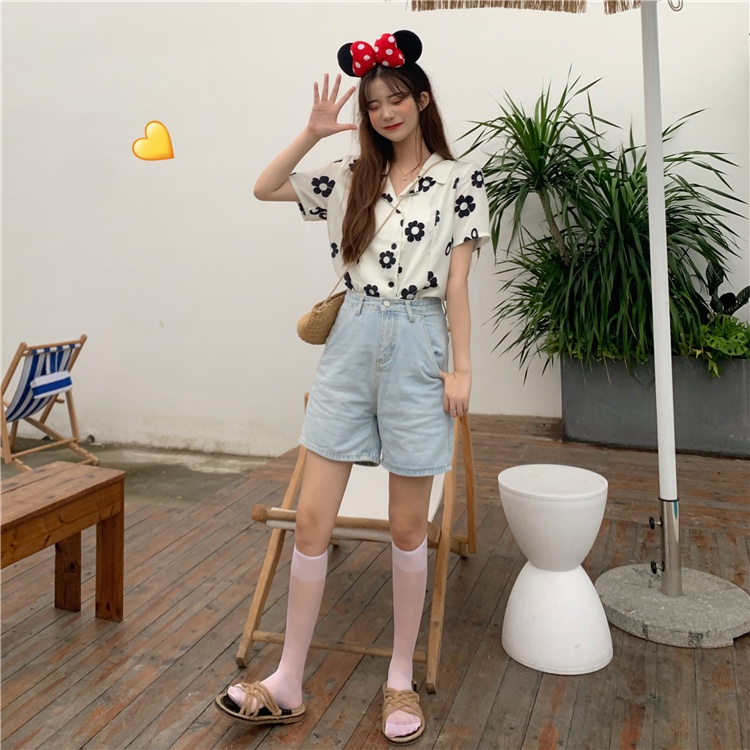 Áo Sơ Mi Tay Ngắn Dáng Rộng Phong Cách Phương Tây Thời Trang Mùa Hè Mới Cho Nữ