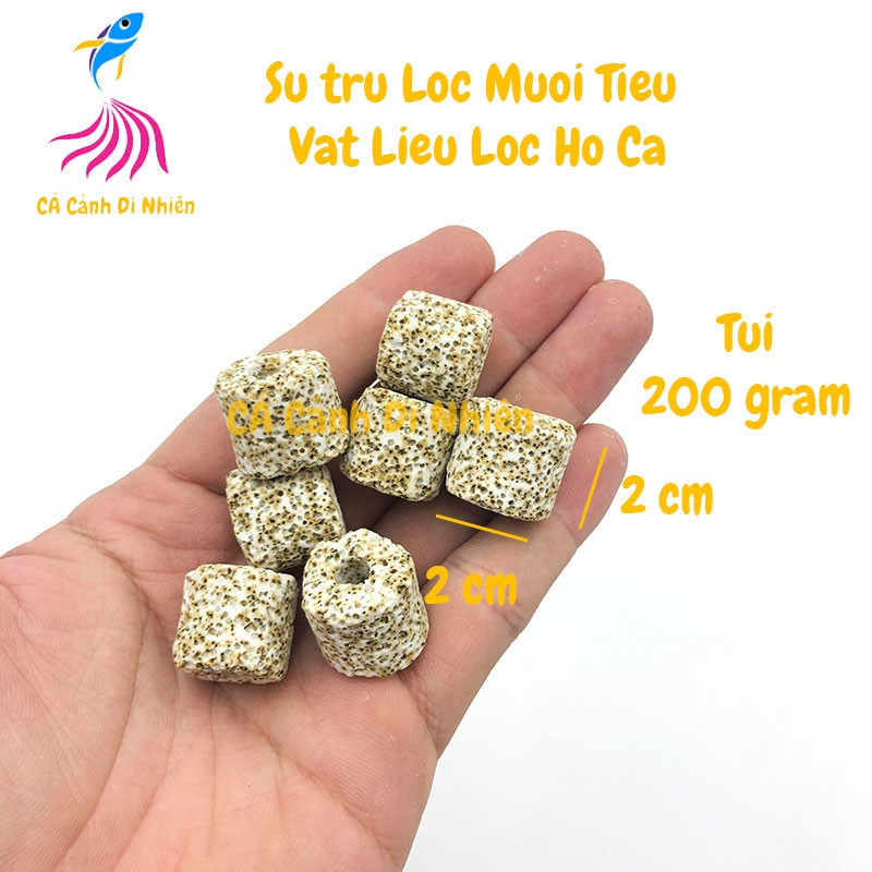 Sứ lọc Muối Tiêu mè đen 200 gram vật liệu lọc nước cho hồ cá