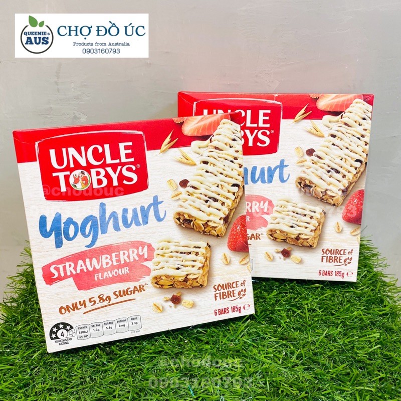 Ngũ cốc giảm cân dạng thanh protein Muesli UNCLE TOBYS Chewy - nhập Úc 🇦🇺 hộp 6 thanh