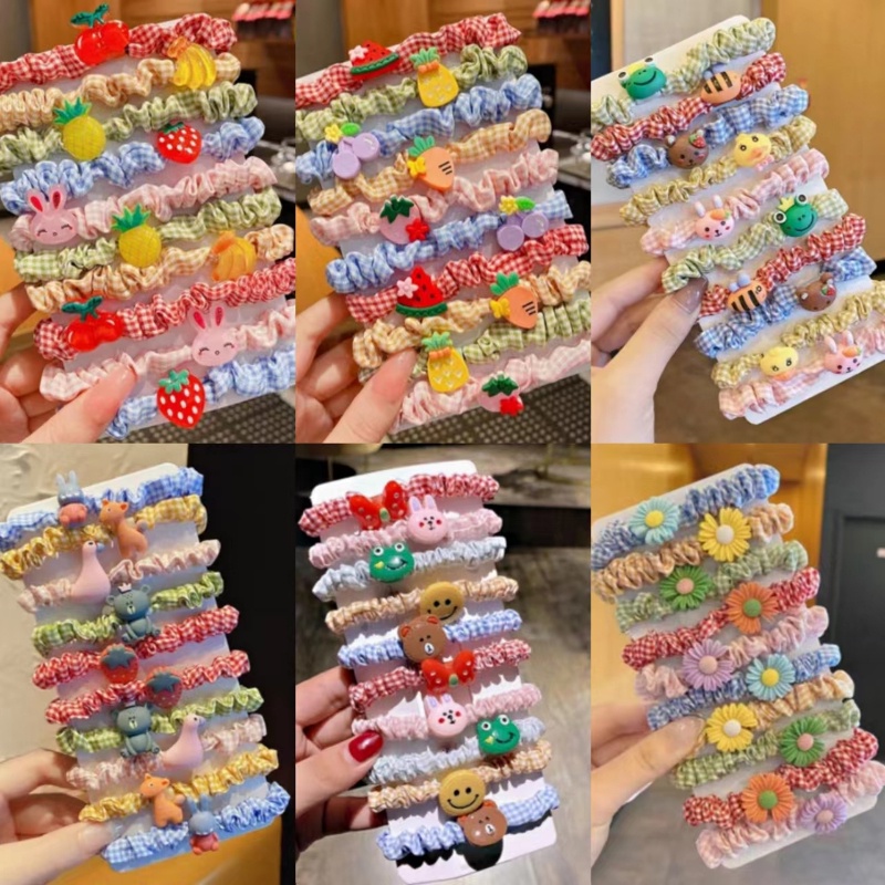 [Set] Băng Đô Cột Tóc Mười Băng Đô Hình Công Chúa Màu Kẹo Hoa Quả Phiên Bản Hàn Quốc