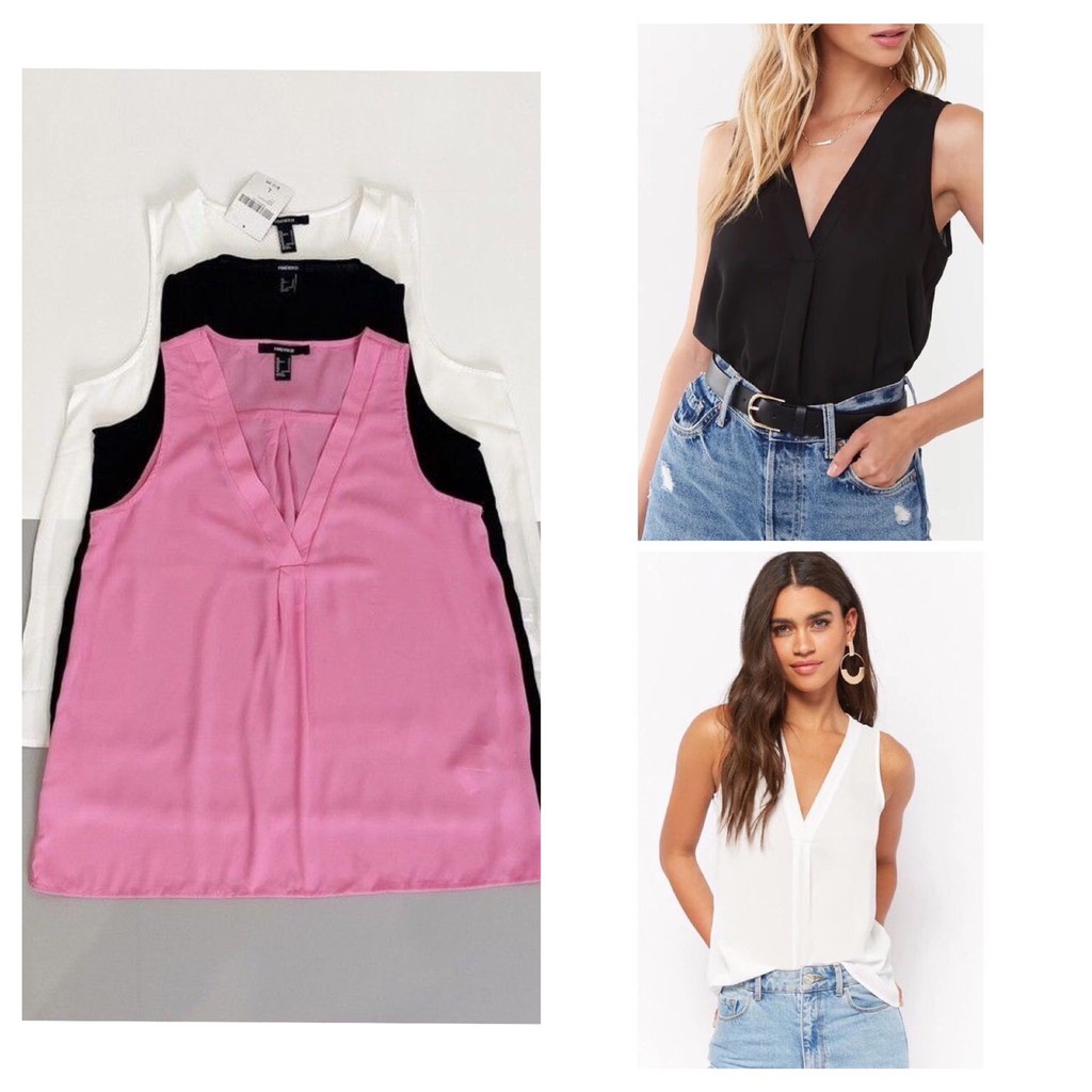 Áo voan cổ V F21 VNXK , Áo xuất xịn giá tốt