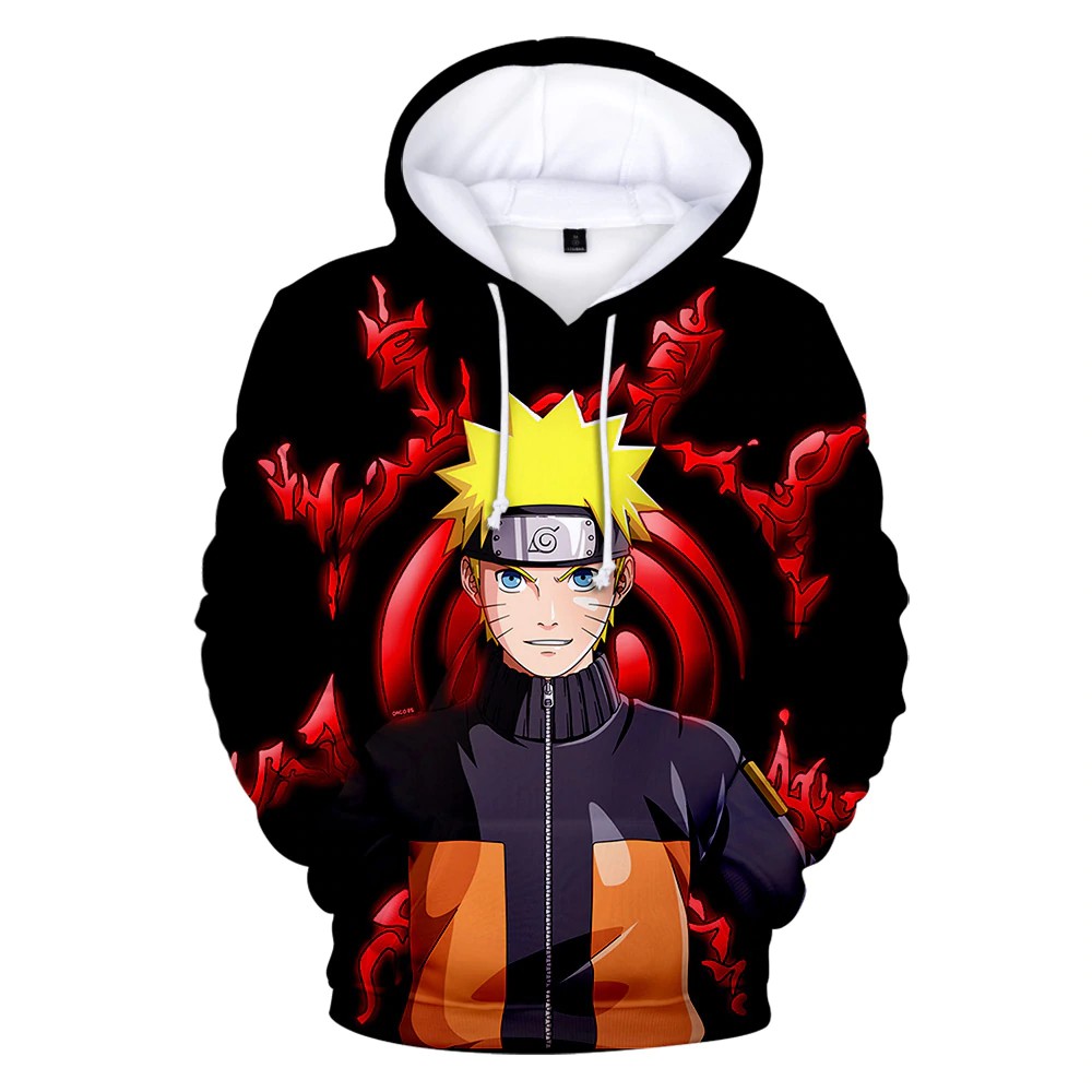 Áo Hoodies Có Nón Dài Tay In Hình Naruto