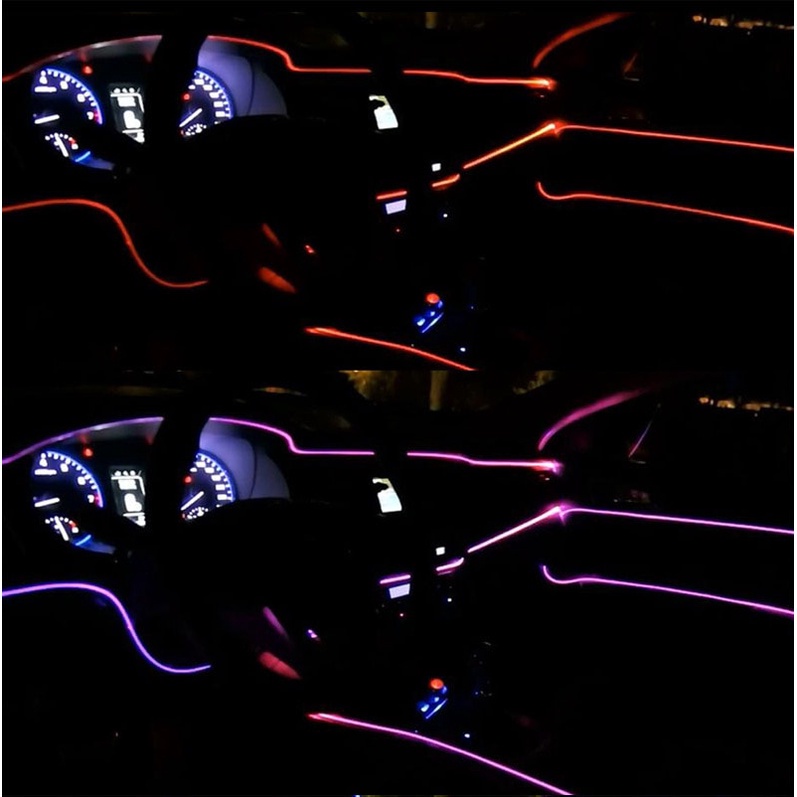 Dây Đèn LED Neon EL 5 Trong 1 Dài 700CM Linh Hoạt Chống Thấm Nước Trang Trí Xe Hơi