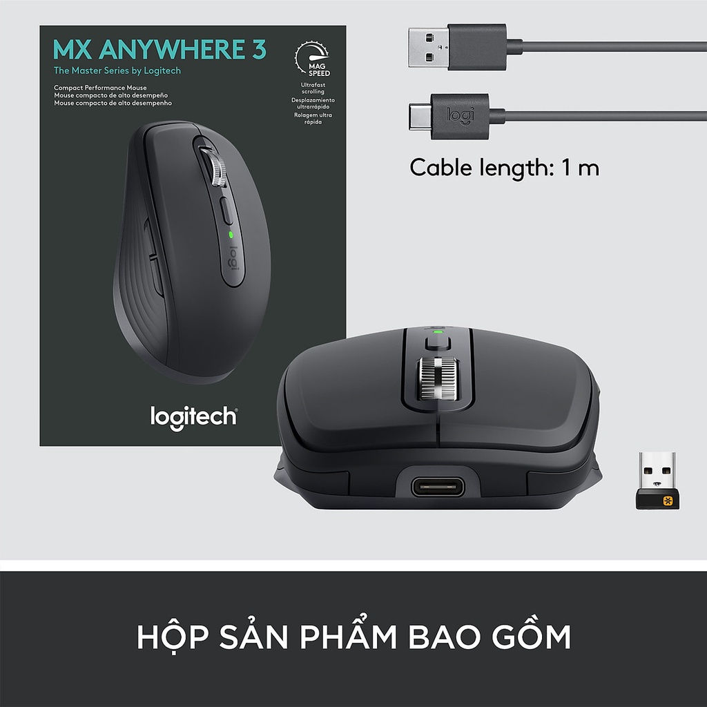 Chuột không dây bluetooth Logitech MX Anywhere 3 - Hàng Chính Hãng