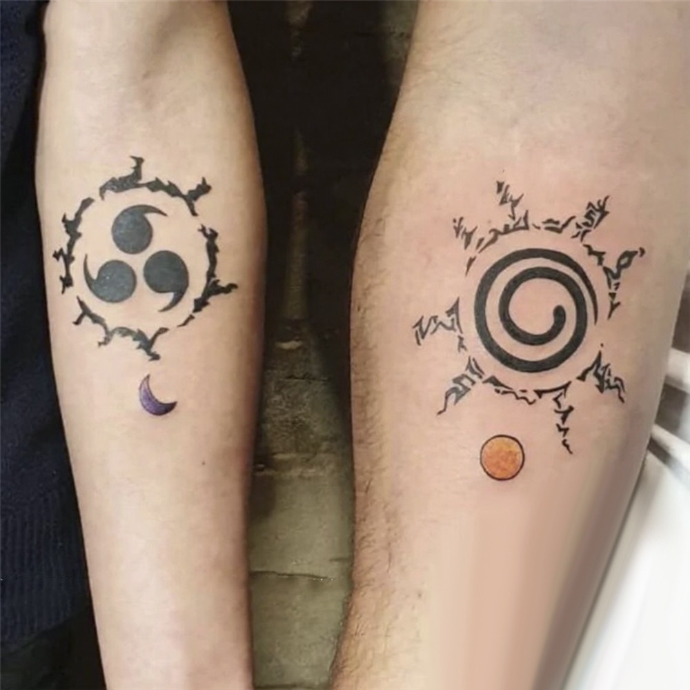 Set 20 Tấm Hình Xăm Dán Tạm Thời Chống Nước Hình Anime Naruto Phong Cách Punk unisex