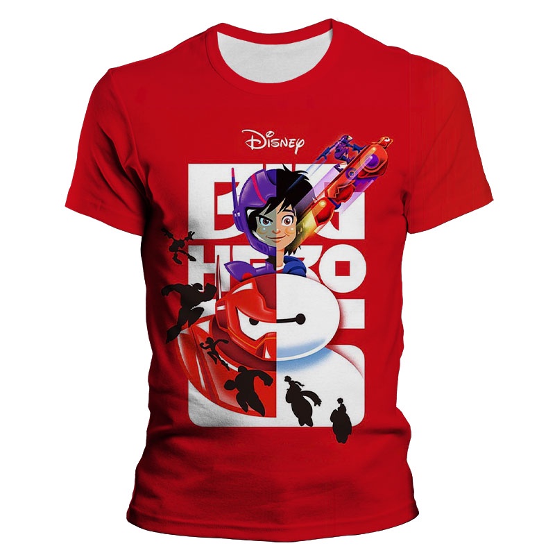 DISNEY Áo Thun Tay Ngắn In Hình Big Hero 6 3D HD Thời Trang Đường Phố Dành Cho Nam Nữ
