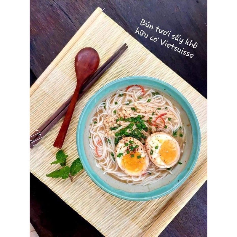 Bún tươi hữu cơ sấy khô Vietsuisse 15 vắt nhỏ 70g