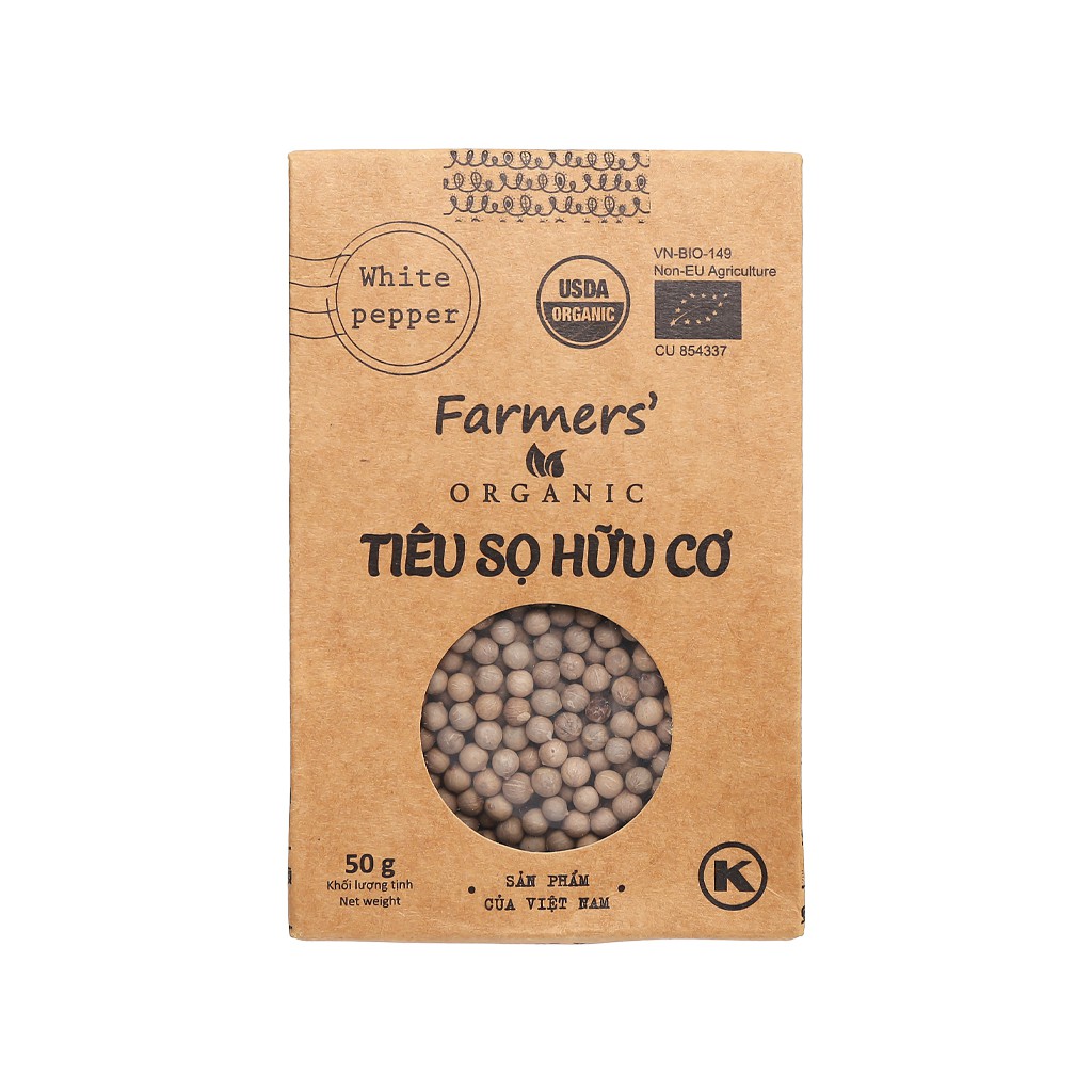 Tiêu sọ hữu cơ Farmers' Organic Vipep túi 50g