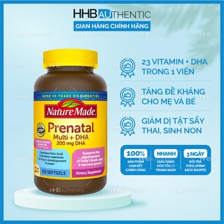 Vitamin tổng hợp cho bà bầu Nature Made Prenatal Multi DHA 150 viên (Bầu Mỹ) - Xuất xứ Mỹ