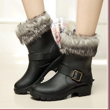Giày bốt cao su đi mưa đế dày chống trượt thời trang mùa đông cho nữ
