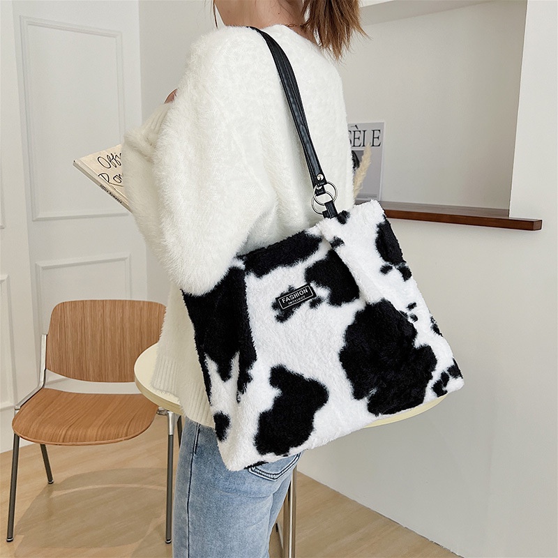 Balo đeo vai IELGY màu trơn/ họa tiết cỡ lớn phong cách Hàn Quốc cổ điển thời trang cho nữ