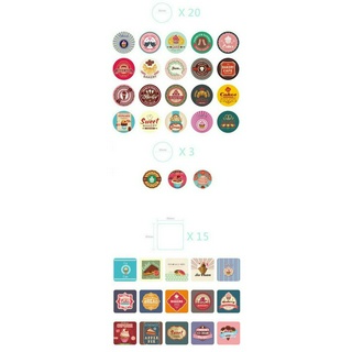 Sticker label Cake - Bộ 38 hình dán