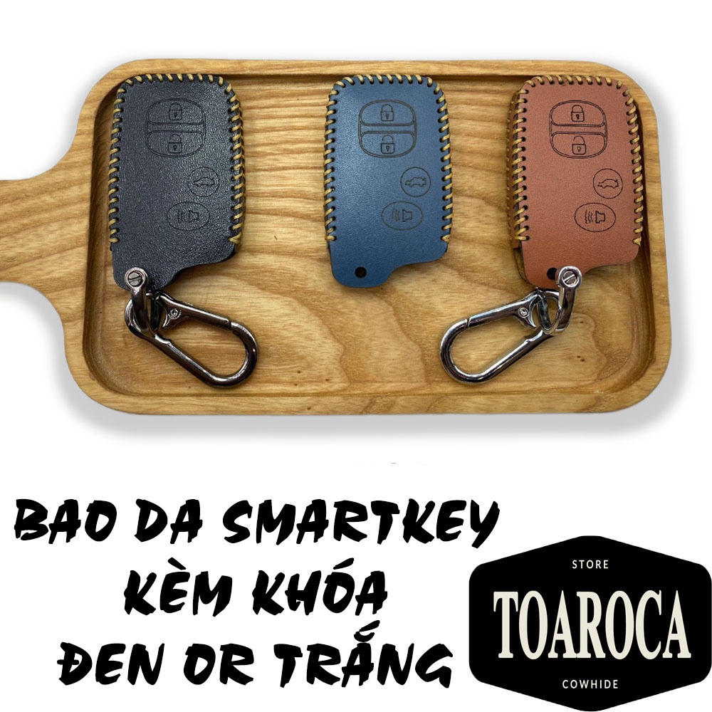 Bao da chìa khoá Smartkey Toyota Altis 2.0V, Camry 3.5, Venza, Landcruiser Prado 2010 Da Bò cao cấp handmade Toarota