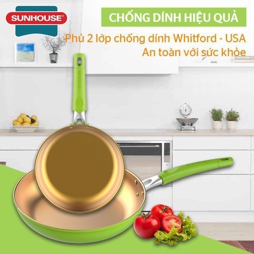 Cặp chảo chống dính đáy từ SUNHOUSE SHG112026MGC