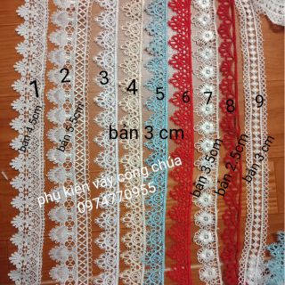 Dây ren trang trí váy áo .( giá bán theo m)