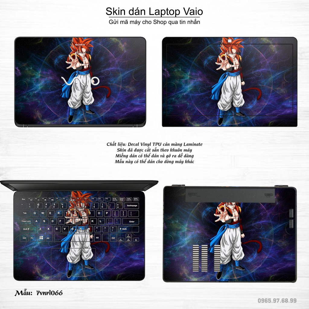 Skin dán Laptop Sony Vaio in hình Dragon Ball (inbox mã máy cho Shop)