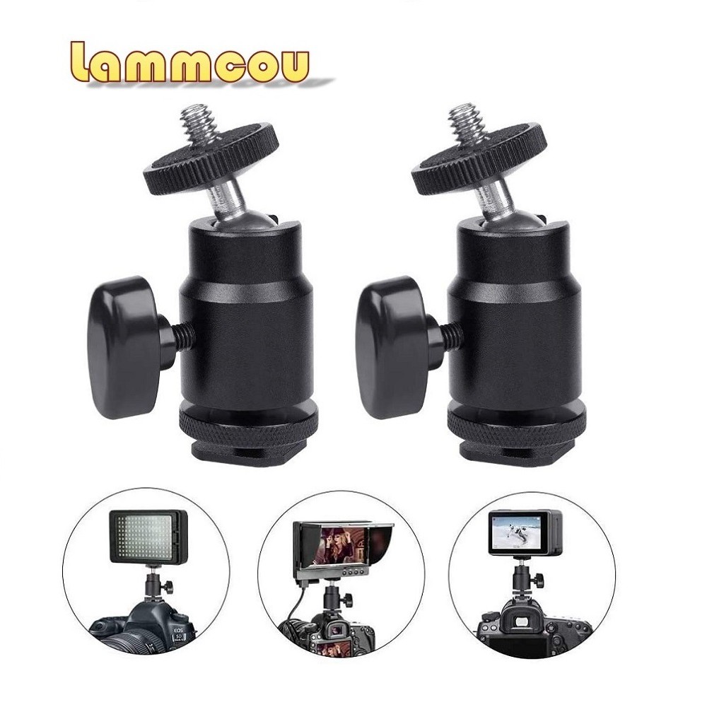 Đầu bi Lammcou có thể xoay 360 độ vít 1/4" gắn chân đế tripod cho máy chụp hình/ điện thoại