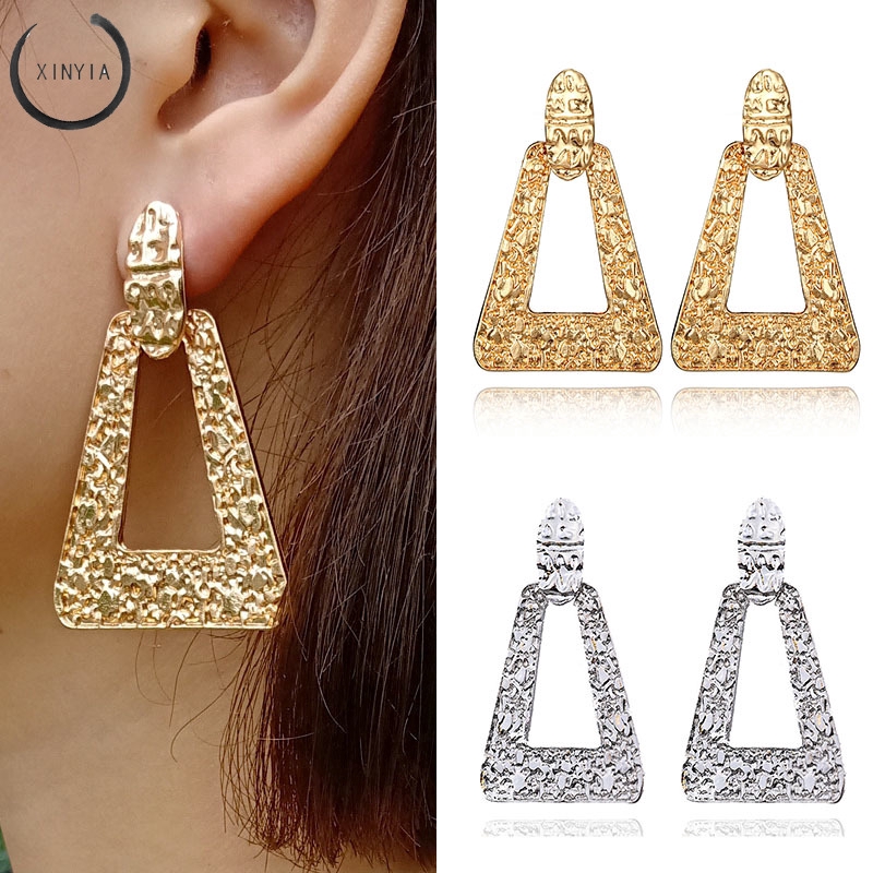 Trendy Punk Women Vintage Dangle segitiga Drop Earring