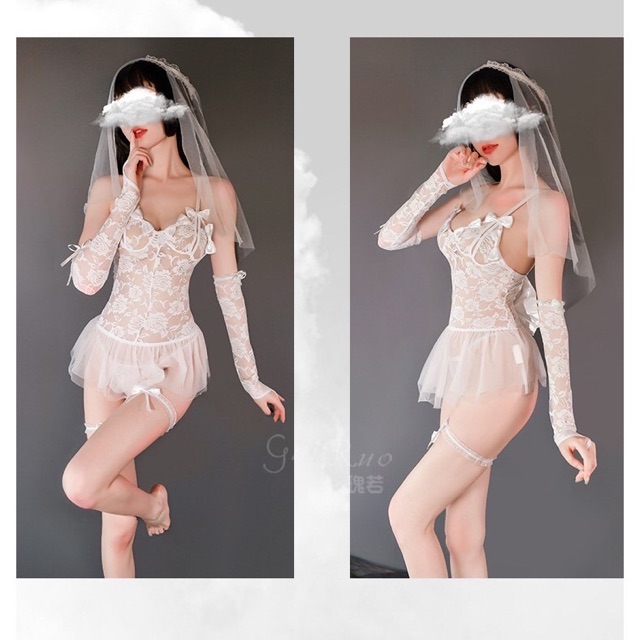 Set Cosplay cô dâu siêu xinh tặng kèm bao tay, voan đội đầu - Kèm ảnh thật T104 🚀GIAO HOẢ TỐC HCM🚀 | BigBuy360 - bigbuy360.vn