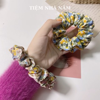 🎀 CỘT TÓC SCRUNCHIES VẢI HOA HOT NHẤT MÙA HÈ - [ Nhà Nấm handmade ]