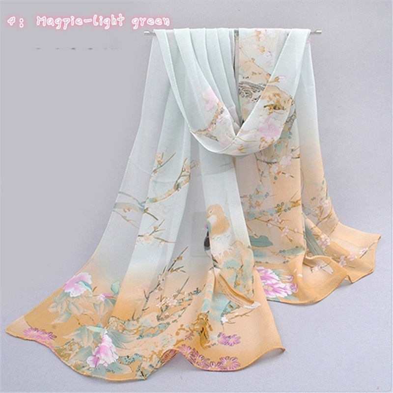 Khăn Choàng Cổ chiffon In Họa Tiết Hoa Thời Trang Mùa Thu Cho Nữ