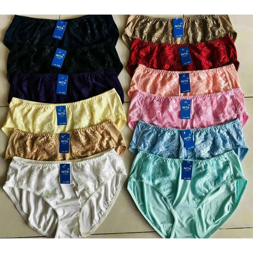 Combo 5 quần lót nữ BIG SIZE Thun cotton Cạp cao ren trước Hàng Việt Nam(Từ 60kg đến 100kg)