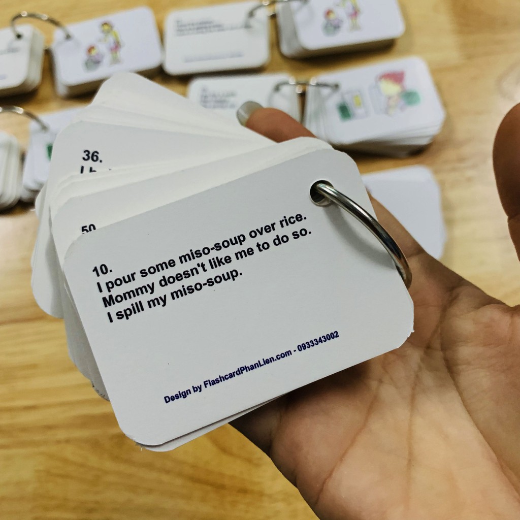 Flashcard 900 mẫu câu giao tiếp tiếng anh cùng con hằng ngày