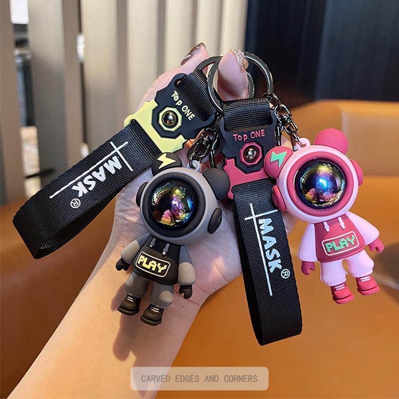 Carve.A Store Móc Khóa Hình Gấu Tia Chớp Dễ Thương trang trí ba lô