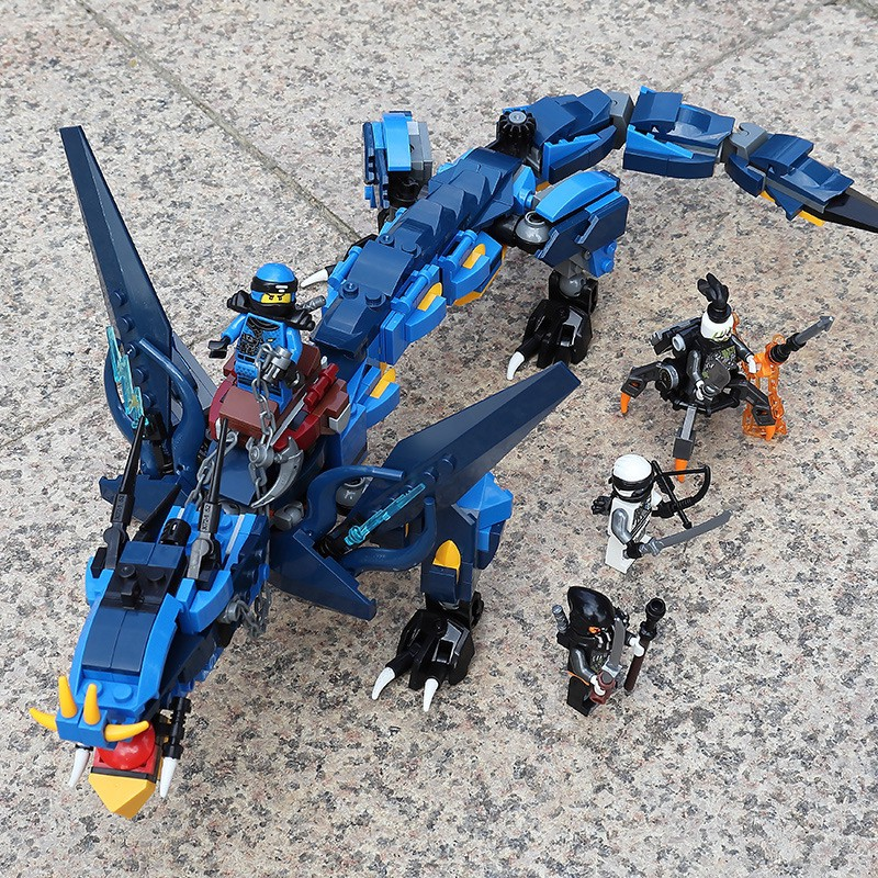522 miếng tương thích LEGO Ninjago Dragon Block Lightning Storm Dragon Đồ chơi giáo dục cho trẻ em