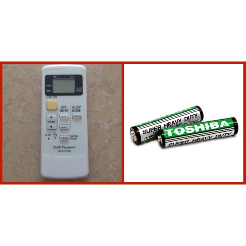 Điều khiển quạt trần Panasonic (5 cánh) tặng pin Toshiba AAA