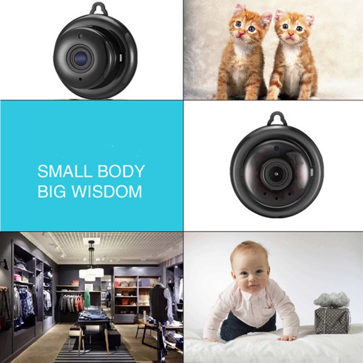 Camera Wifi Mini V380-720P-Đàm Thoại Song Phương-Cảm Biến Chuyển Động-Lưu Trữ Video-Bảo Hành 12 Tháng